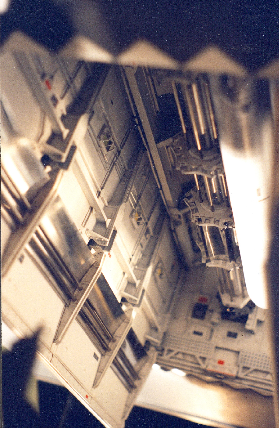 Overhead view of a corridor miniature interior built at Lowtech for Broken Arrow